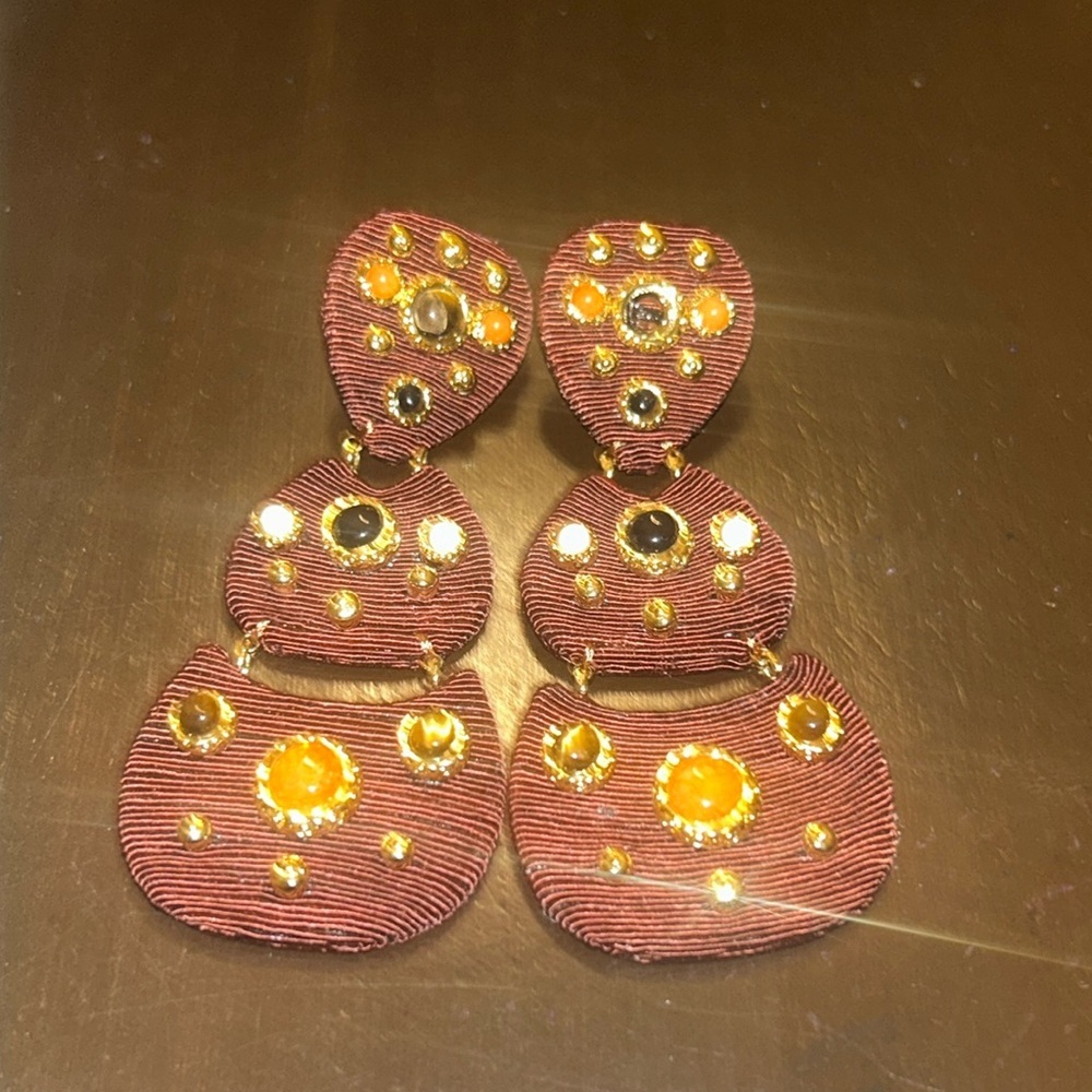 Gold Dahlia Earrings